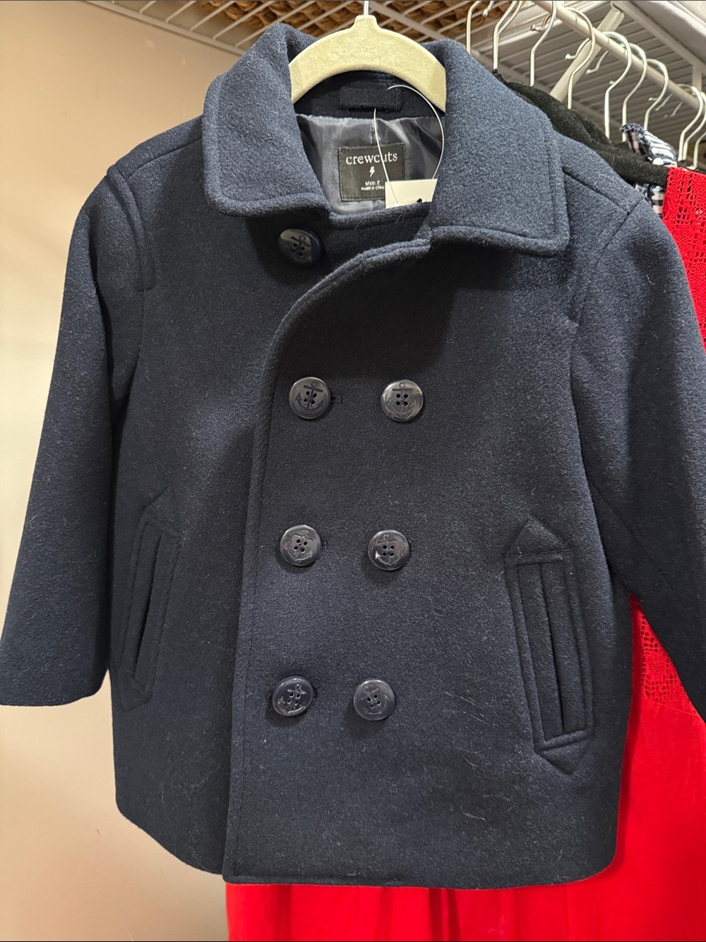 crewcuts Navy Double-Breasted Kids Peacoat